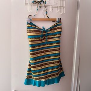 NWT Mainstream “Emerald Green” Halter One Piece Swimdress 16